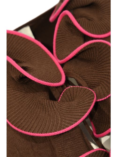 Cardigan rouches in maglia di viscosa Cioccolato NO SECRETS | 253NS121CIOCCOLATO PROFILIFUXIA